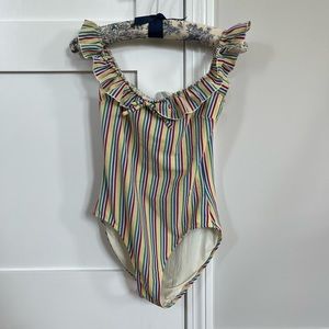 Rainbow striped swimsuit